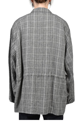 "JUDE" BIG SLEEVE WORK JACKET / BLK CHECK