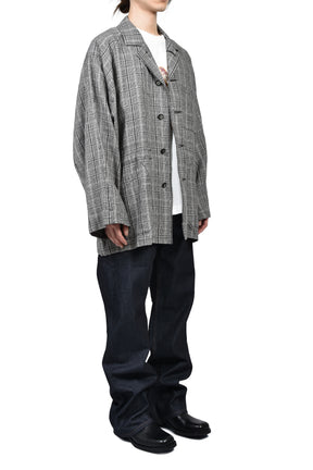 "JUDE" BIG SLEEVE WORK JACKET / BLK CHECK