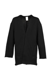 HERRINGBONE KNIT CARDIGAN / BLK