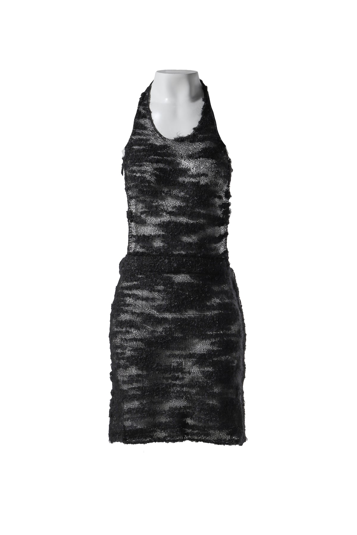 CLOUD HALTER KNIT DRESS / BLK