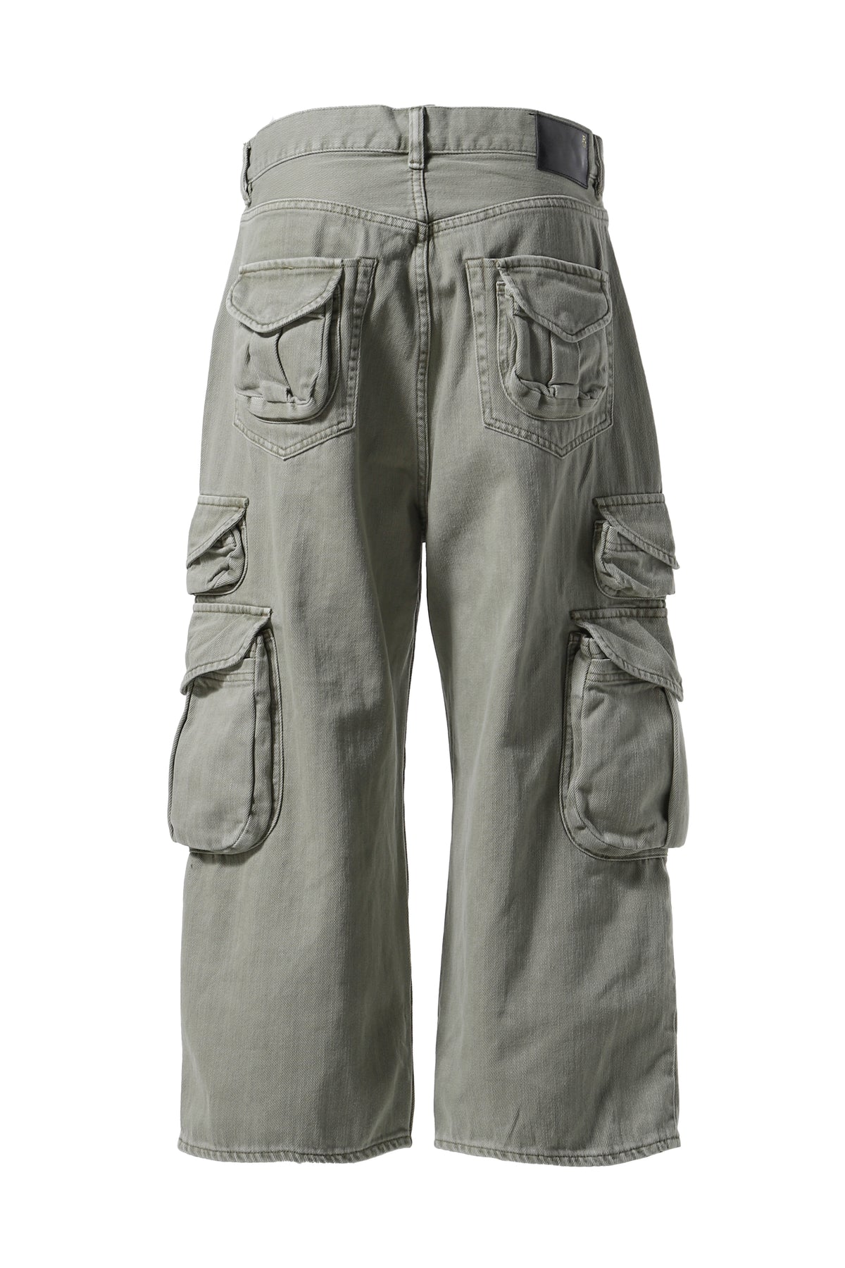 CROPPED MULTI POCKET CARGO / GRN