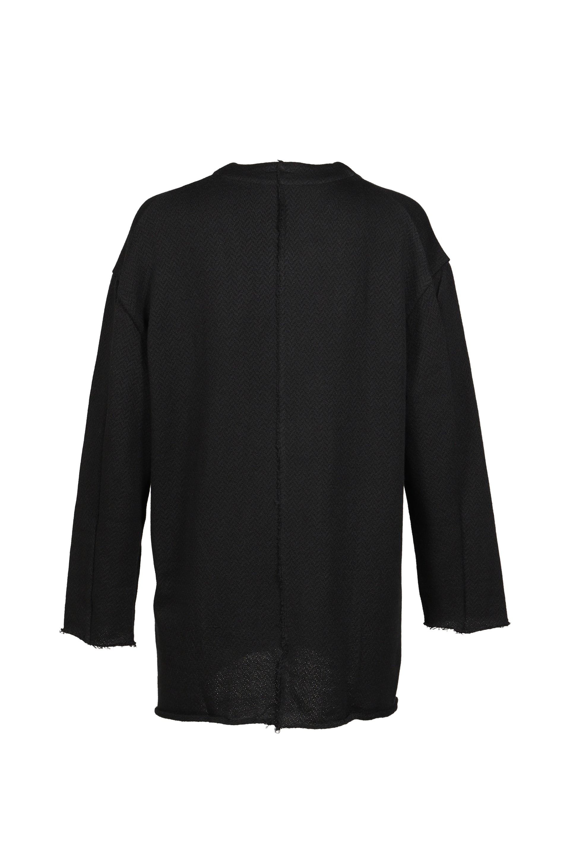 HERRINGBONE KNIT CARDIGAN / BLK
