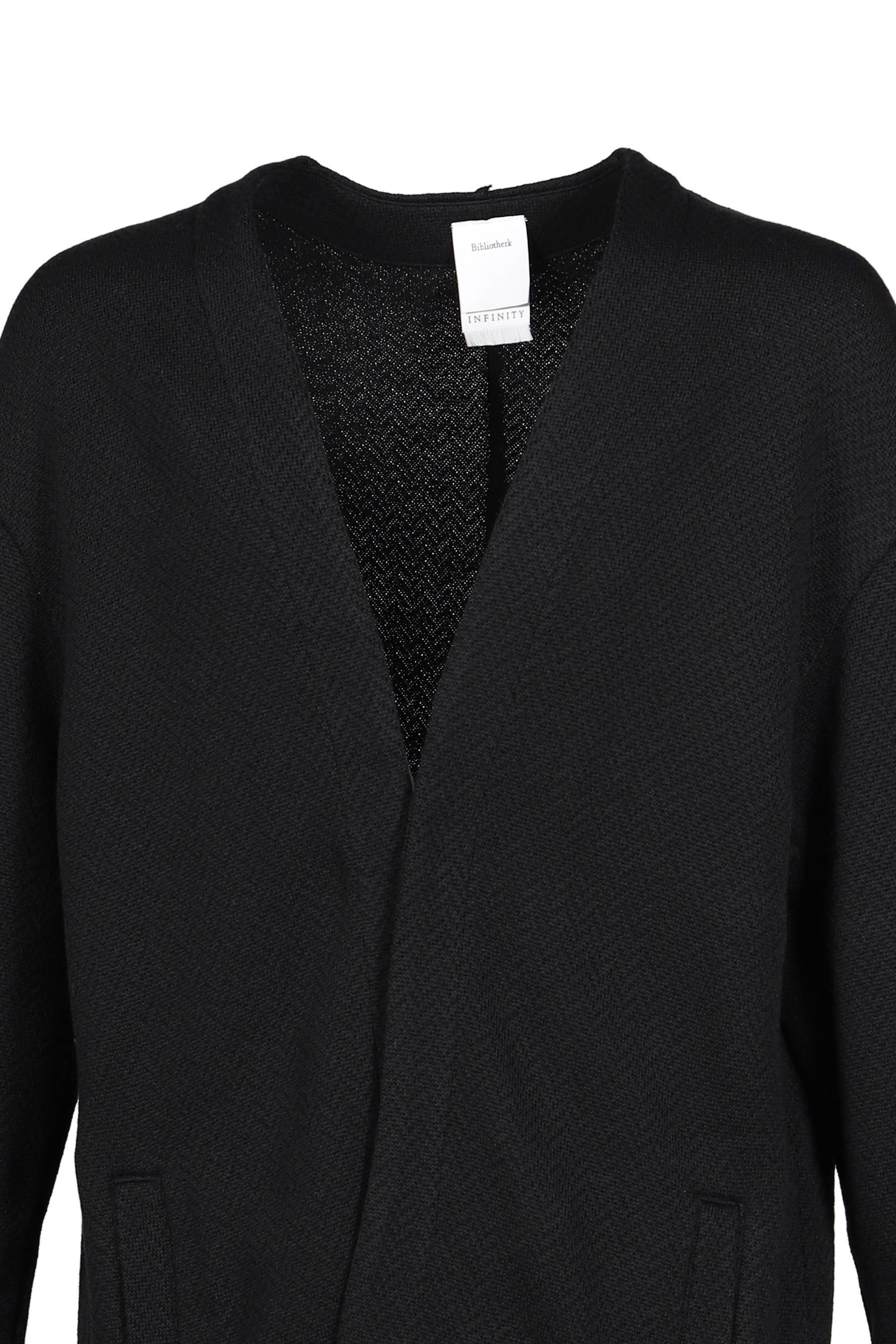 HERRINGBONE KNIT CARDIGAN / BLK