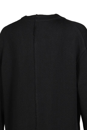 HERRINGBONE KNIT CARDIGAN / BLK