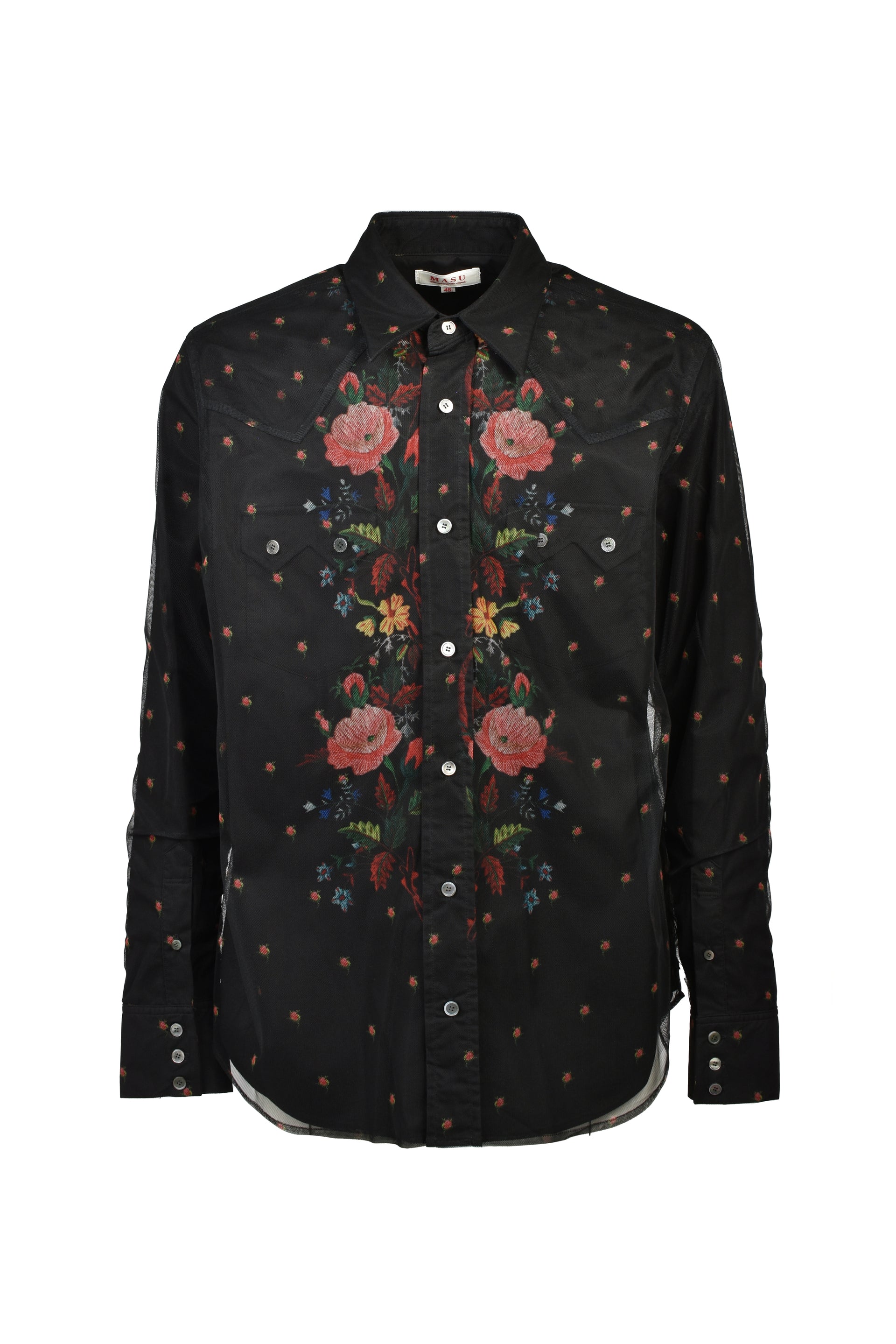 ROCOCO LAYERED WESTERN SHIRT / BLK