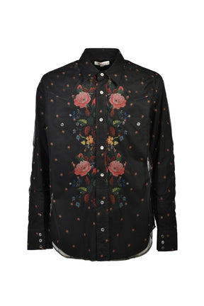 ROCOCO LAYERED WESTERN SHIRT / BLK