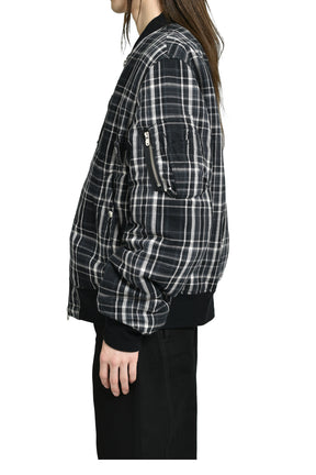 FLANNEL FLIGHT JACKET / BLK X BLK 