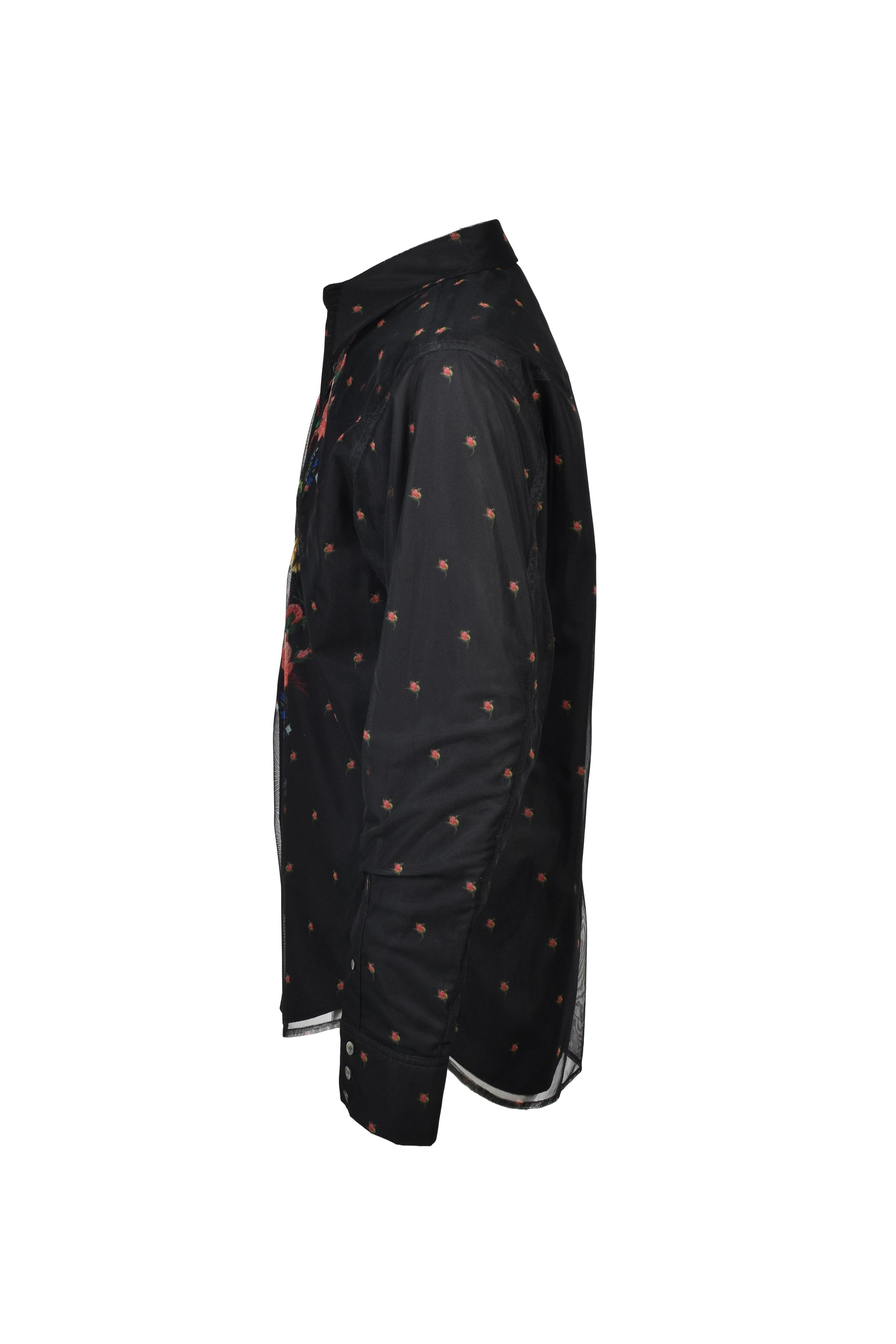 ROCOCO LAYERED WESTERN SHIRT / BLK
