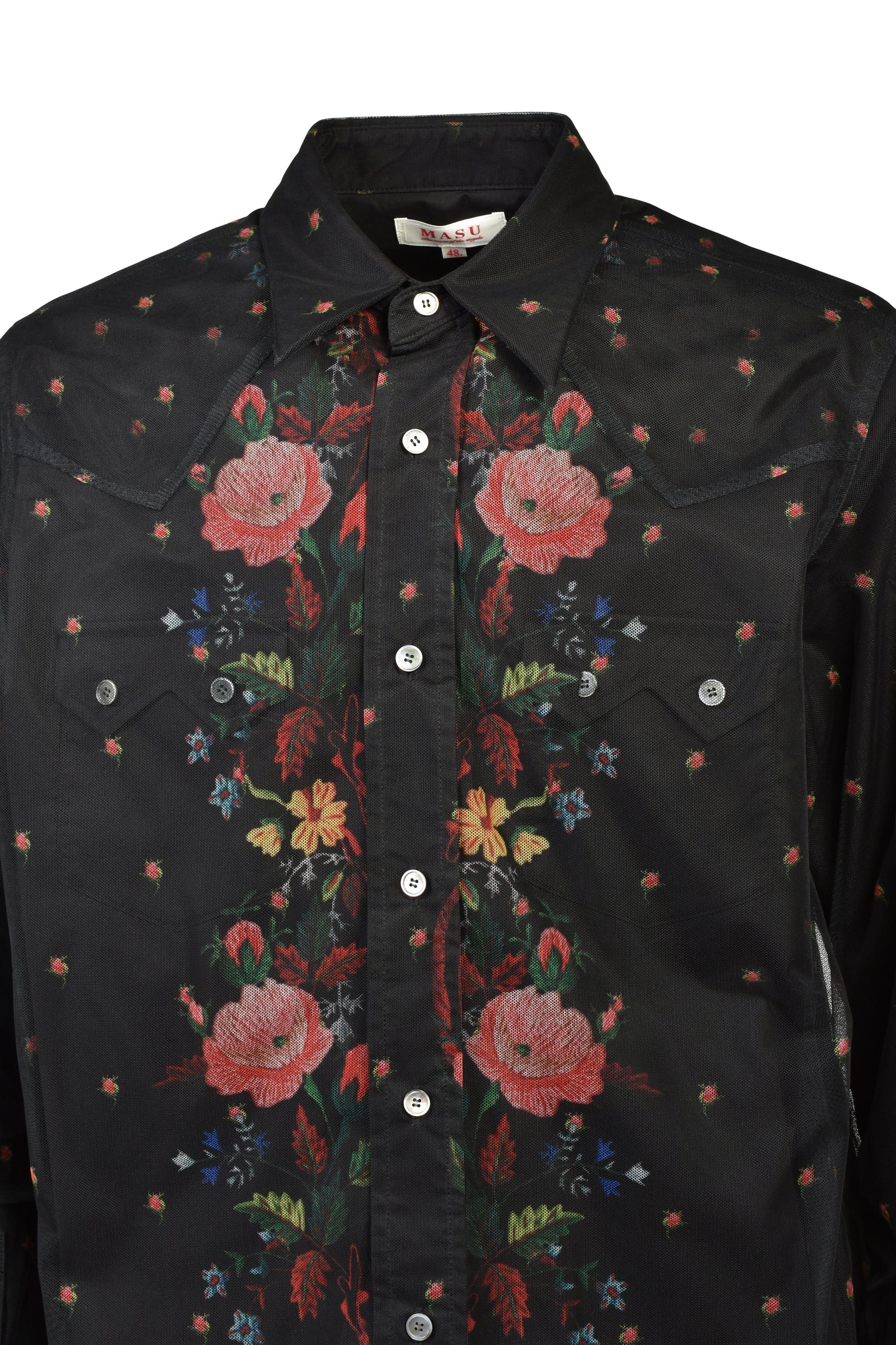 ROCOCO LAYERED WESTERN SHIRT / BLK