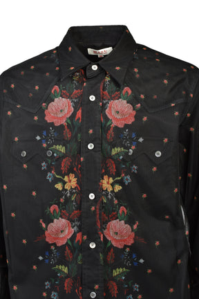 ROCOCO LAYERED WESTERN SHIRT / BLK
