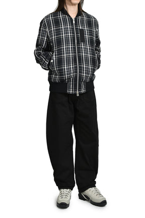 FLANNEL FLIGHT JACKET / BLK X BLK 