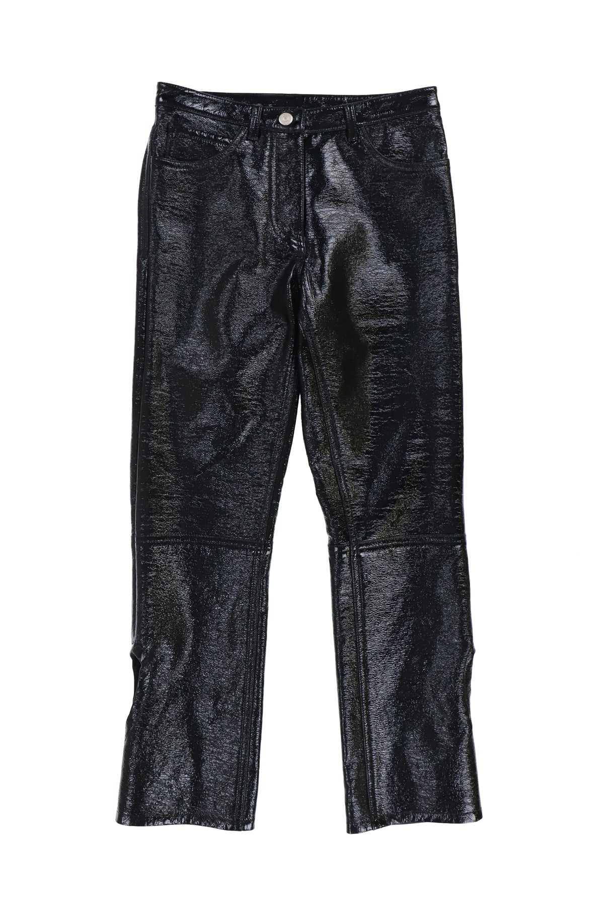 REVERSED VINYL PANTS / BLK