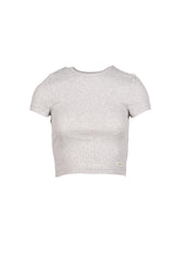 SIGNATURE LOGO RIBBED BABY TEE / GRY