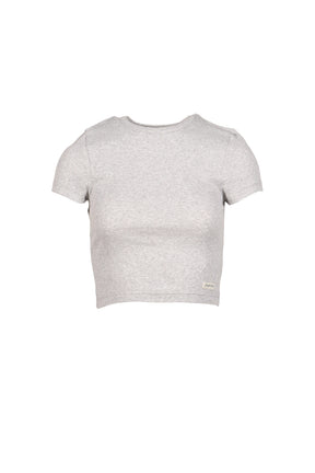 SIGNATURE LOGO RIBBED BABY TEE / GRY