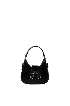 RIBBON MINI HOBO BAG / BLK