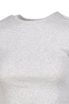 SIGNATURE LOGO RIBBED BABY TEE / GRY