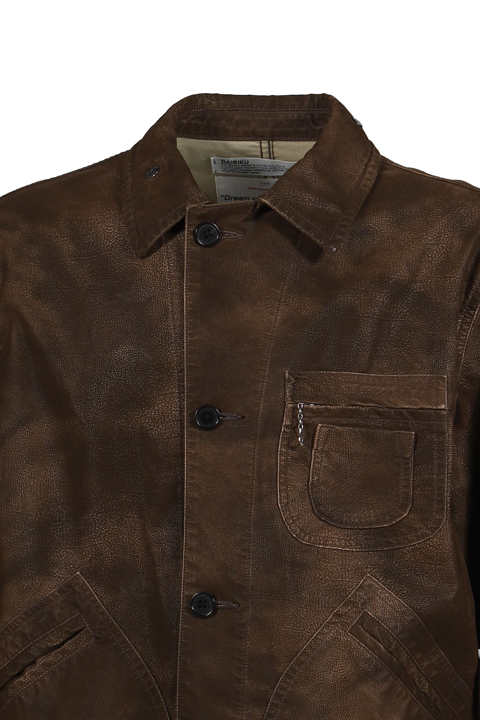 ARTIFICIAL LEATHER HUNTING JACKET / BRW 