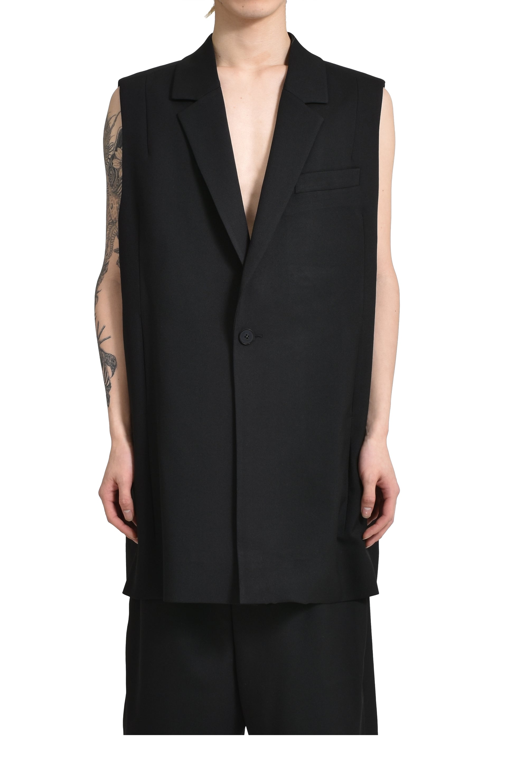 entire studios PLATEAU VEST BLACK WOOL / BLK WOOL