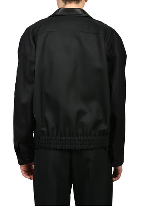 STUDDED WOOL BOMBER / BLK