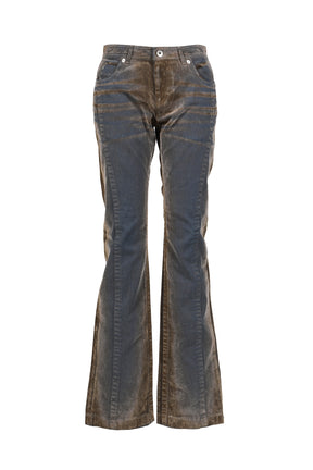 FLOCK DENIM TROUSERS / STONE