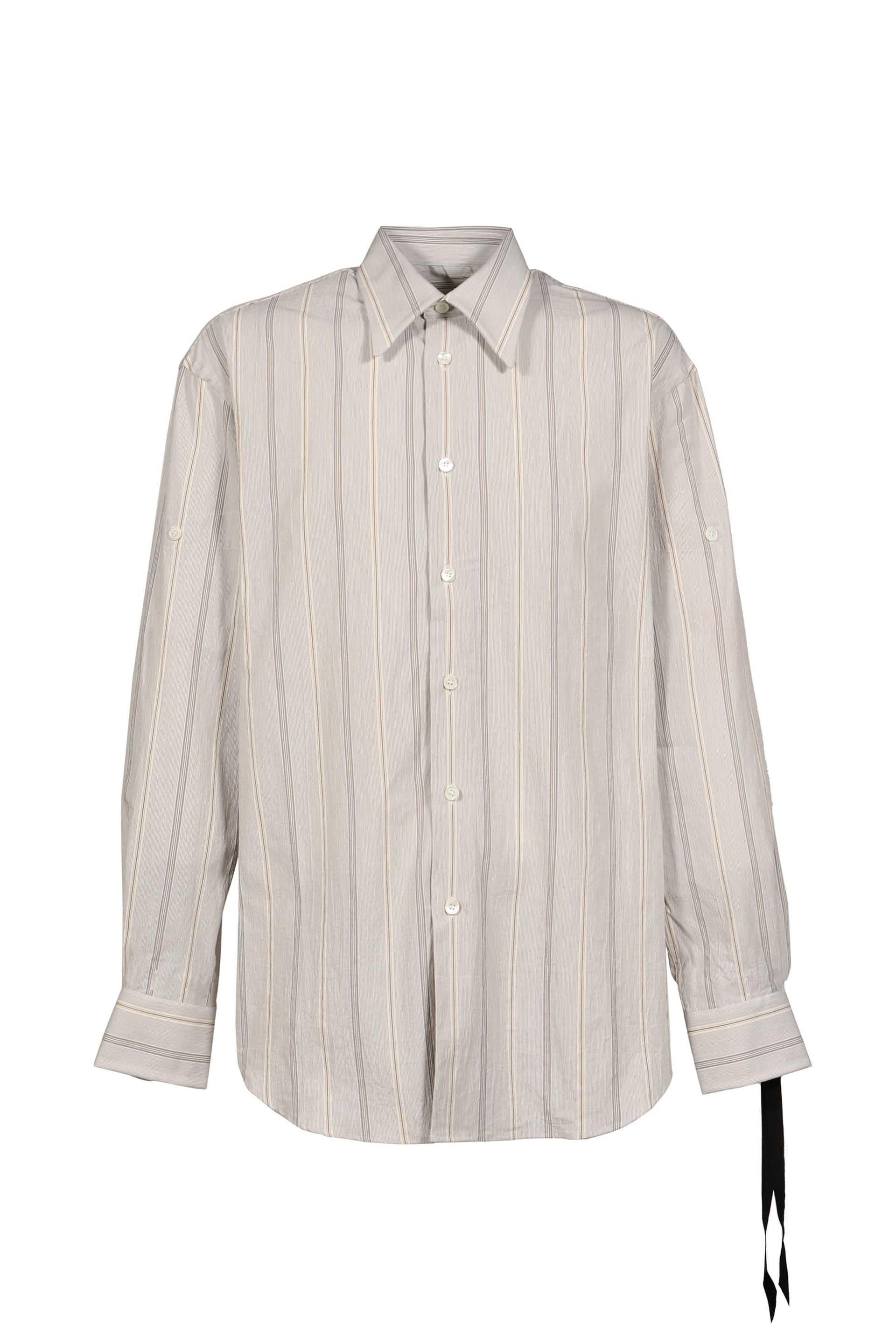 CLASSIC FOLD UP SLEEVE SHIRT / WHT/GRY/FOREST