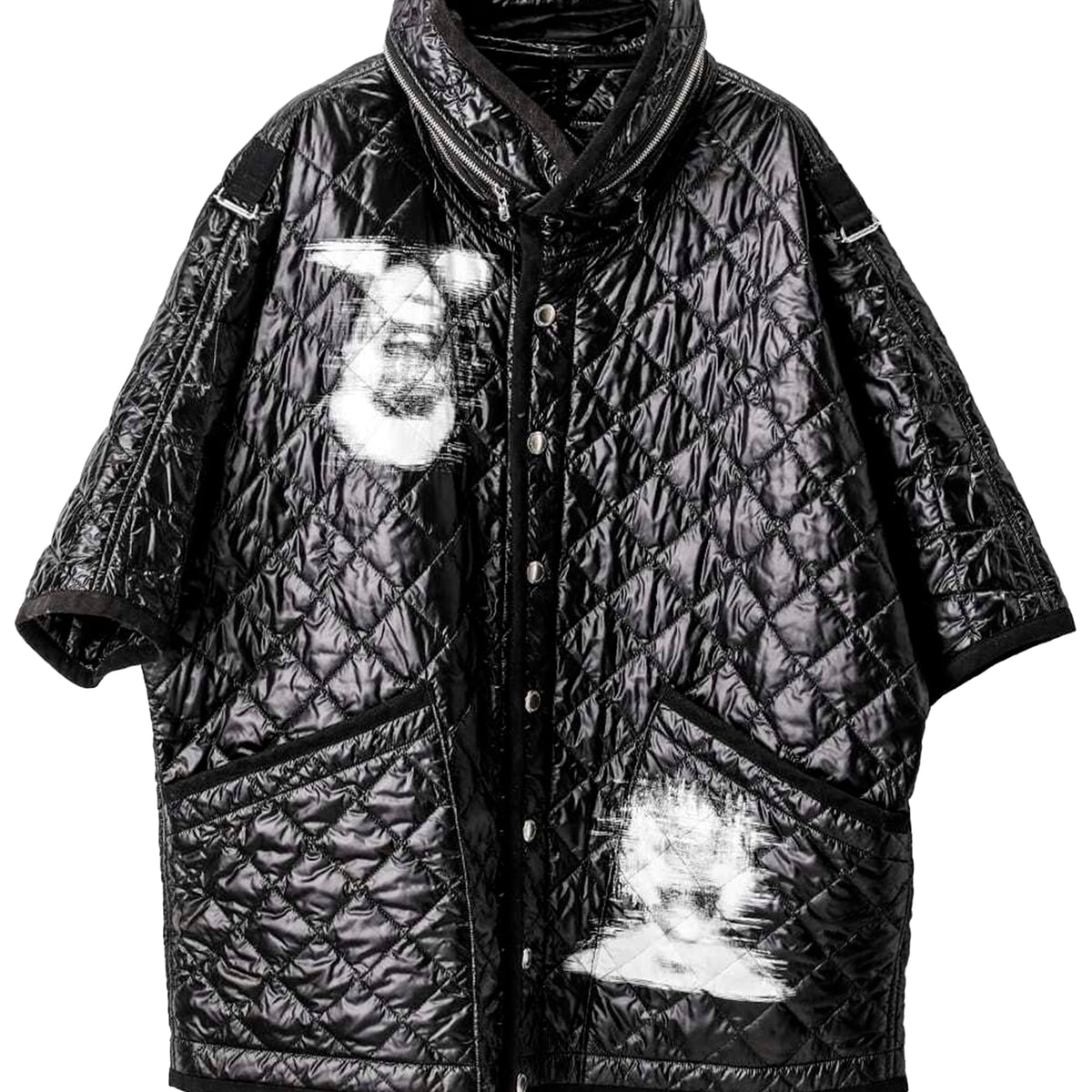 sj.0014bSS23_black accordion hood quilted queen's vest.(solid) 2023SS –  TAKAHIROMIYASHITATheSoloist.（タカヒロミヤシタザソロイスト.）