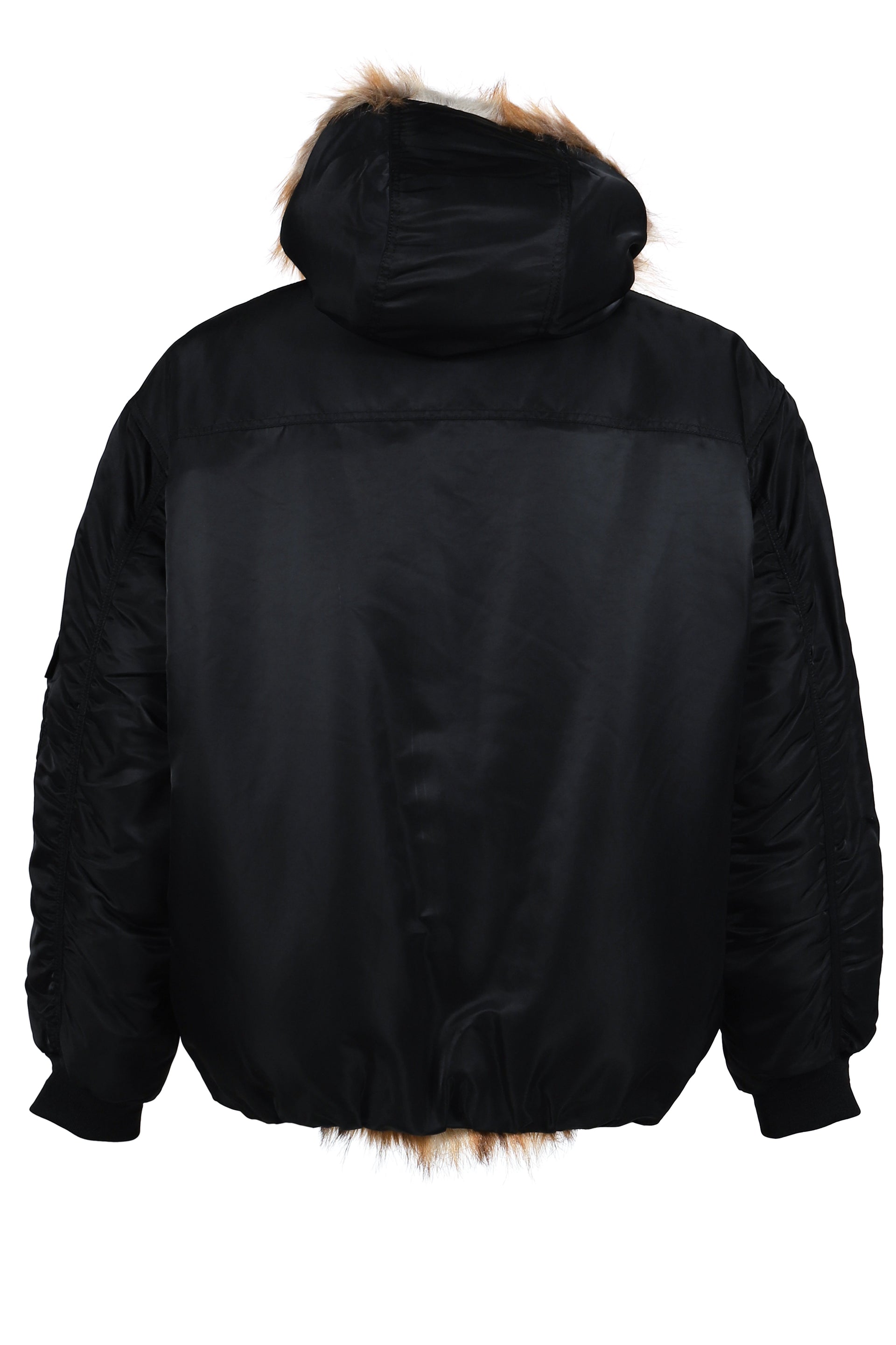 FAKE FUR REVERSIBLE HOODIE JACKET / BLK
