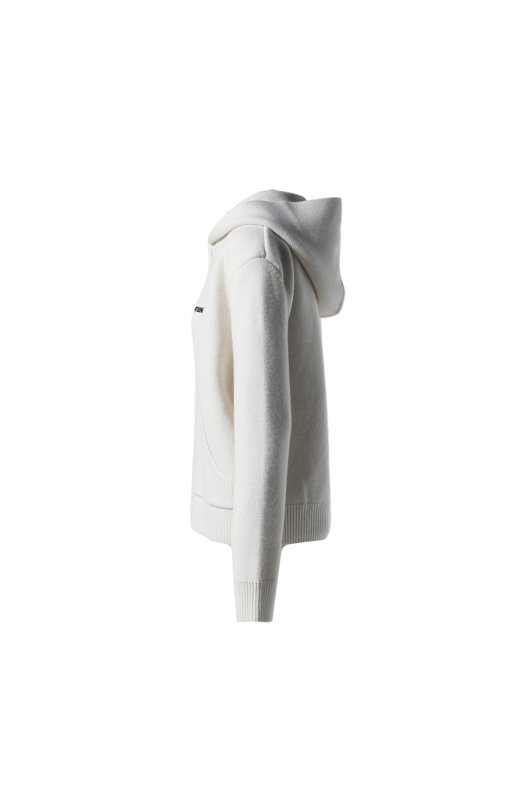 IVORY WOMENS BASIC KNIT HOODIE ZIP-UP / IVR