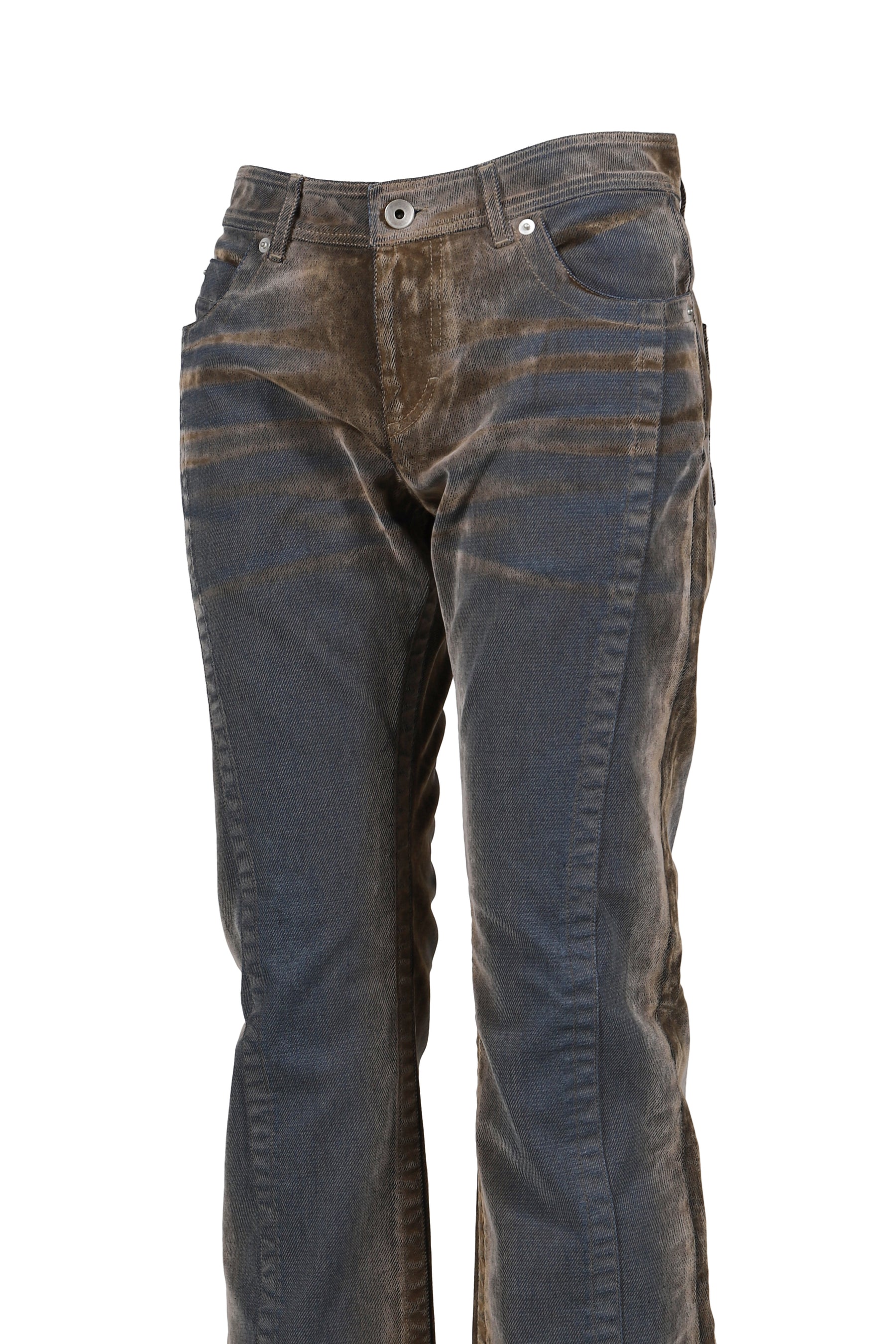 FLOCK DENIM TROUSERS / STONE