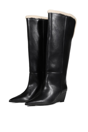 TALIA KNEE HIGH BOOT / BLK/O.WHT