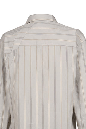CLASSIC FOLD UP SLEEVE SHIRT / WHT/GRY/FOREST