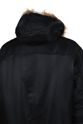 FAKE FUR REVERSIBLE HOODIE JACKET / BLK 