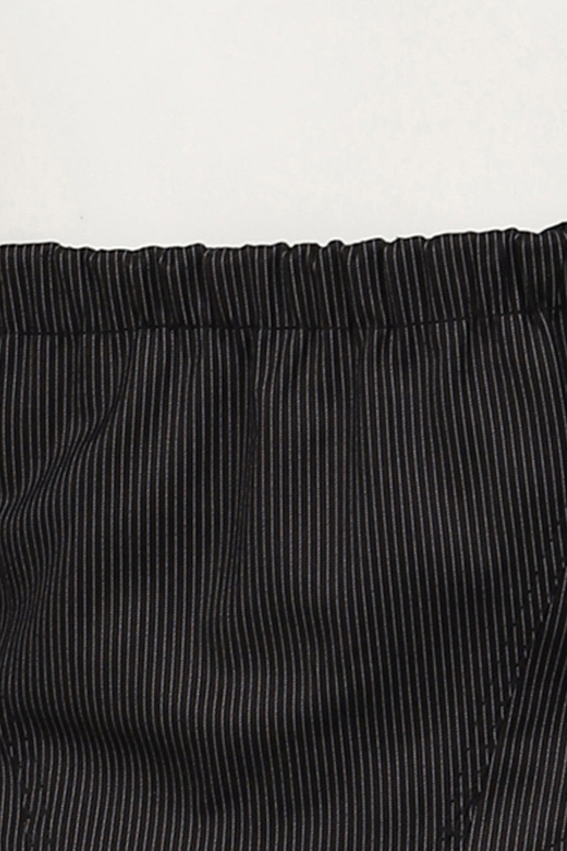 HALTER BUTTON VEST / STRIPE BLK