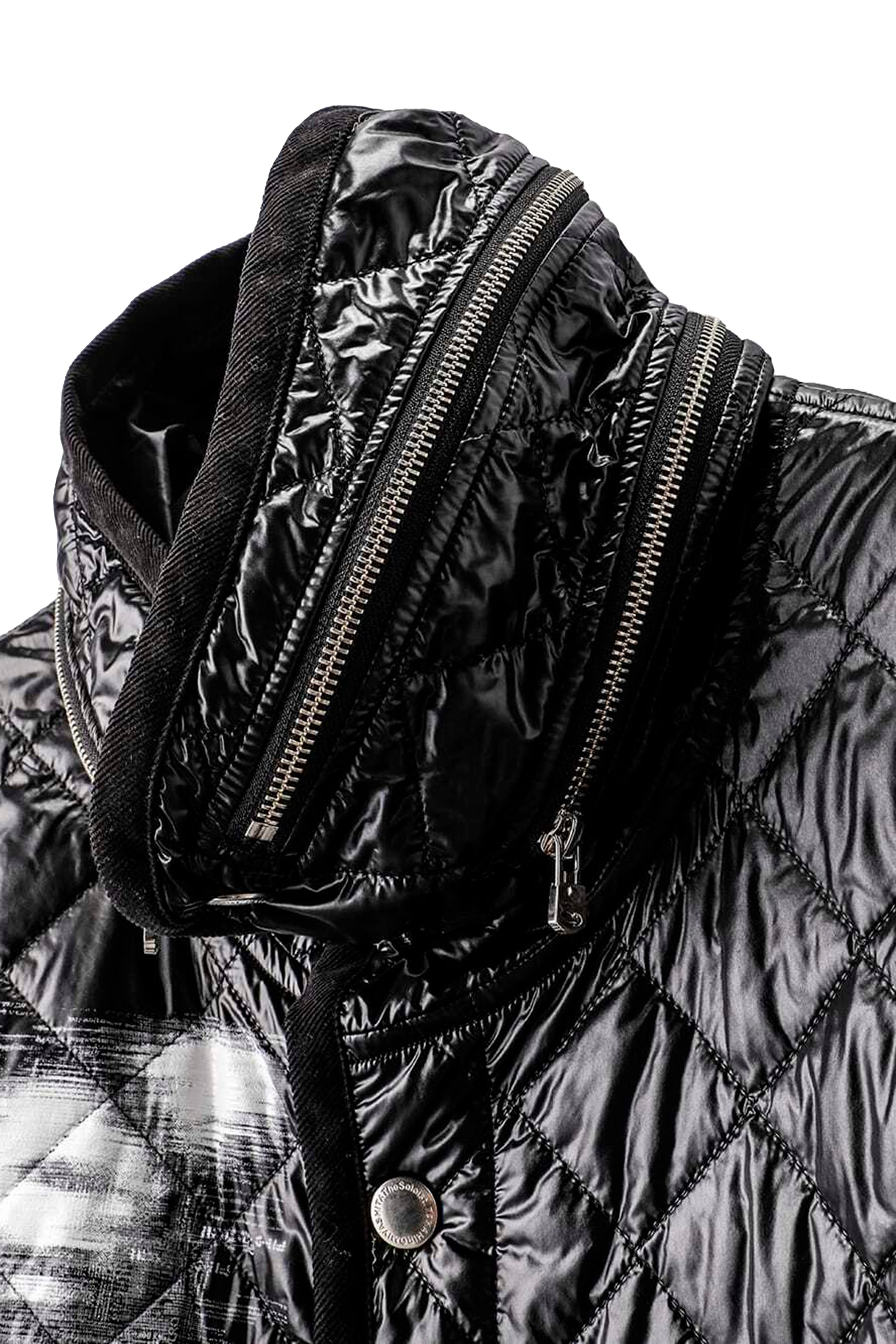 sj.0014bSS23_black accordion hood quilted queen's vest.(solid) 2023SS –  TAKAHIROMIYASHITATheSoloist.（タカヒロミヤシタザソロイスト.）