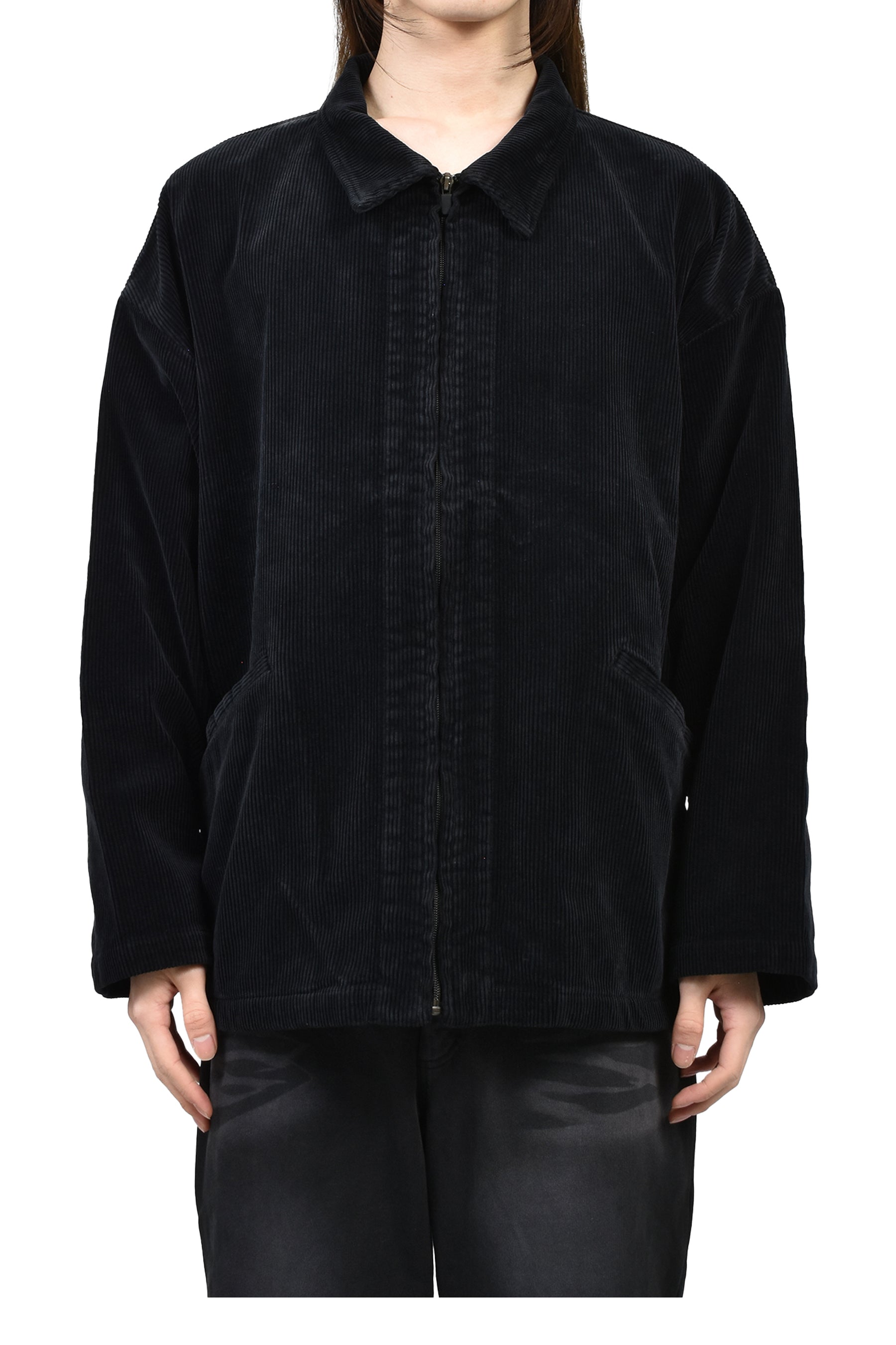 CORDUROY ZIP JACKET / BLACK 
