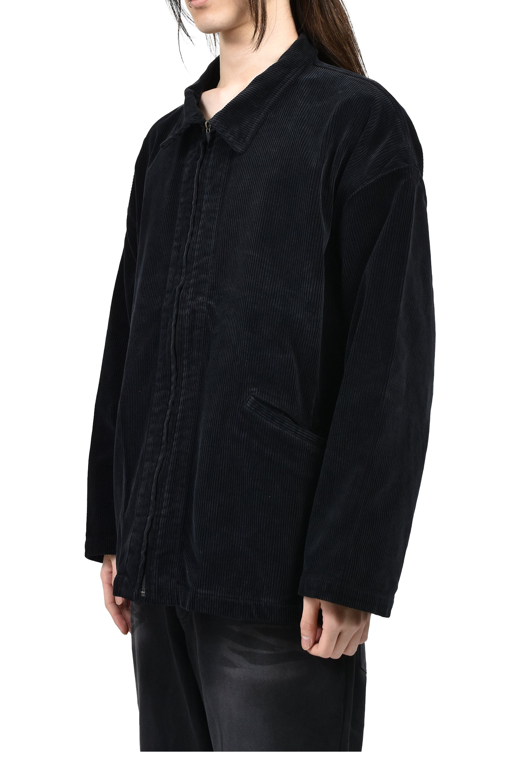 CORDUROY ZIP JACKET / BLACK 