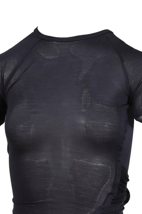 TIED ASYMMETRIC T-SHIRT / D.NVY