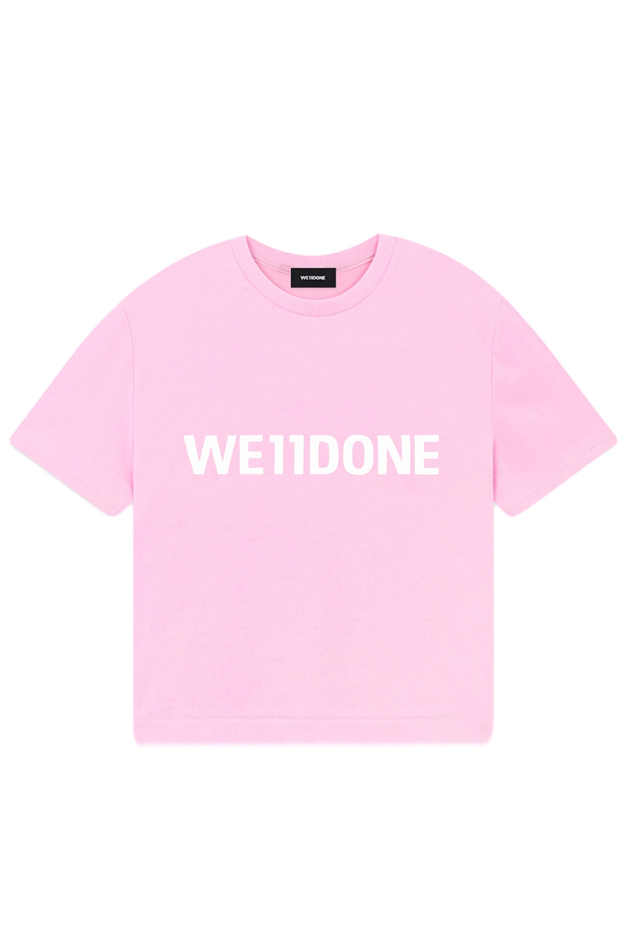 We11done ウェルダン SS24 LIGHT PINK WOMENS CROPPED SHORT-SLEEVED T-SHIRT / LIGHT  PNK - NUBIAN