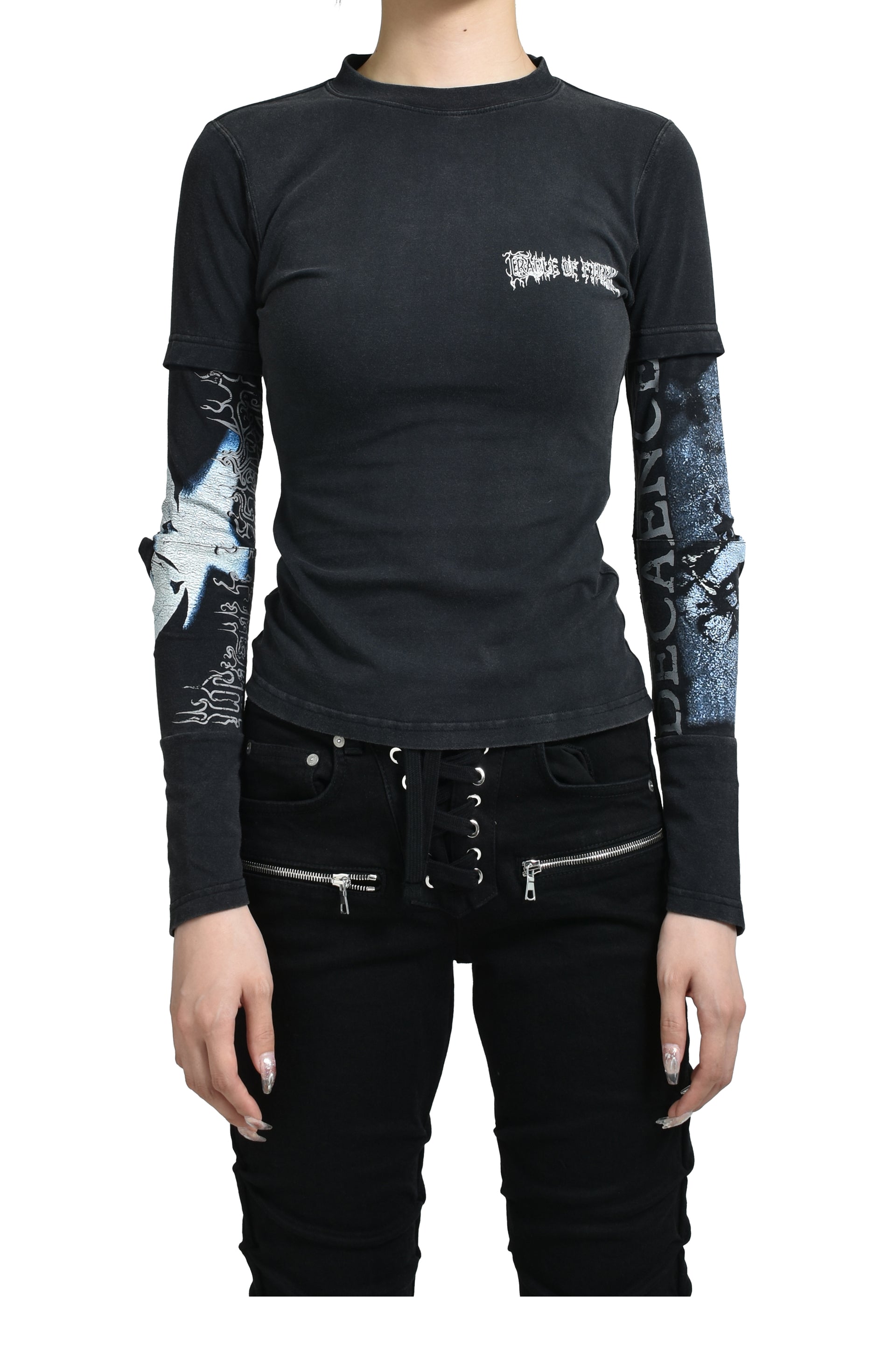 COF REWORKED FITTED LONGSLEEVE / WASHED BLK