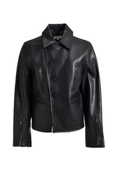 CLASSIC MOTORCYCLE LEATHER JACKET / BLK 