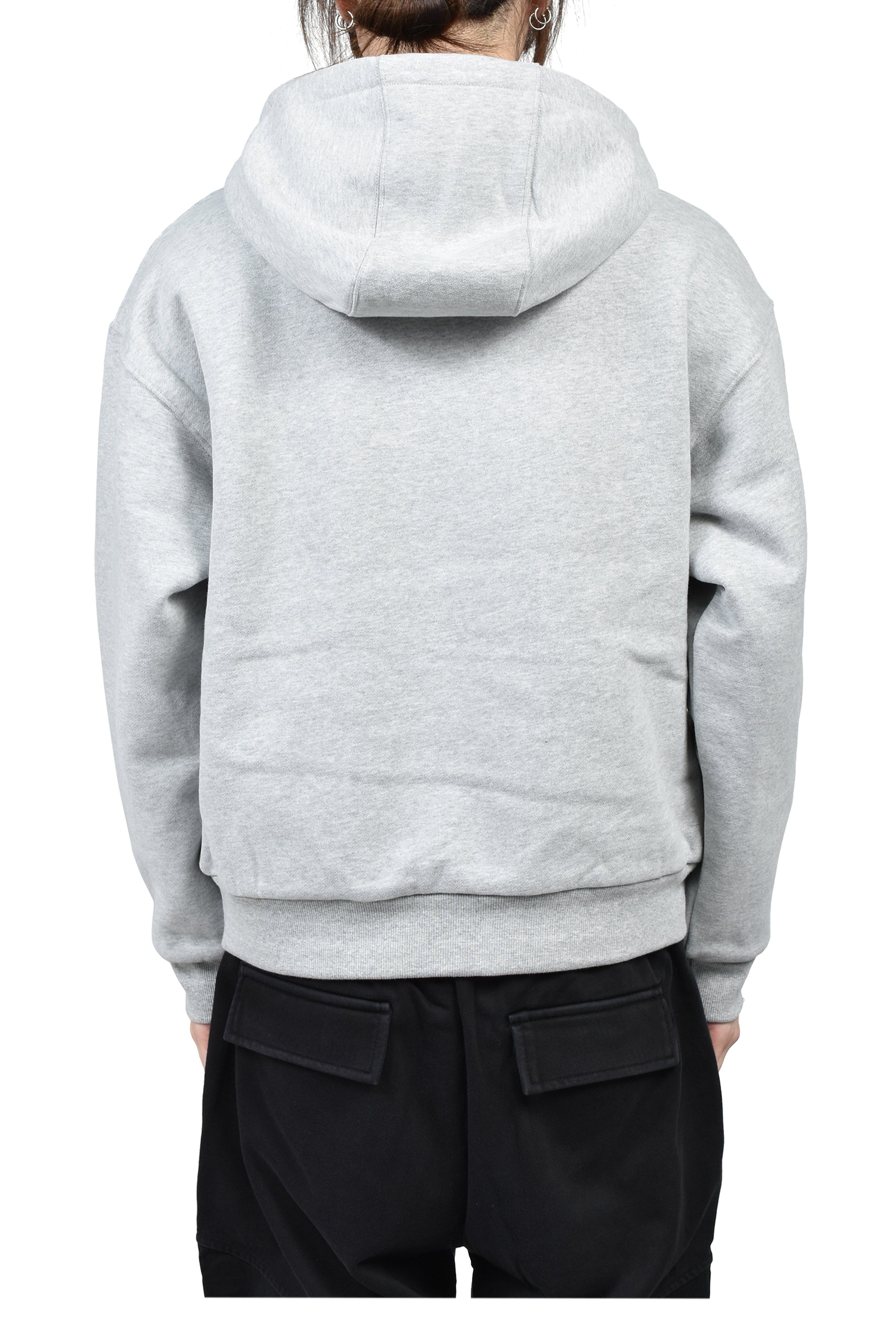 DOUBLE LAYER ZIP UP HOODIE  / GRY