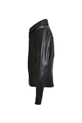 CLASSIC MOTORCYCLE LEATHER JACKET / BLK 