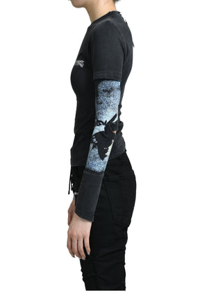 COF REWORKED FITTED LONGSLEEVE / WASHED BLK 