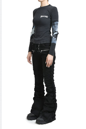 COF REWORKED FITTED LONGSLEEVE / WASHED BLK 