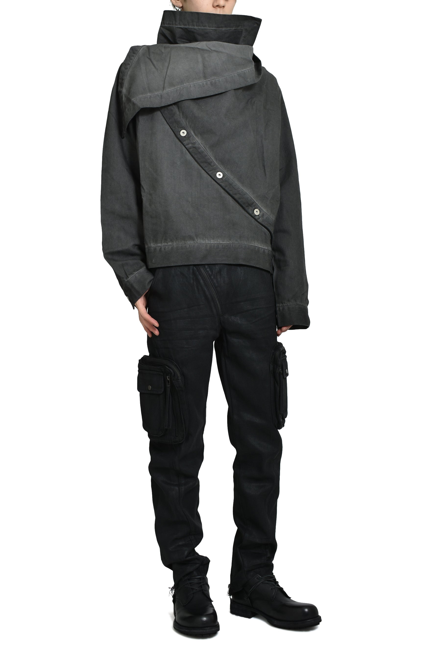 SPRIAL DENIM JACKET / DARK GRAY