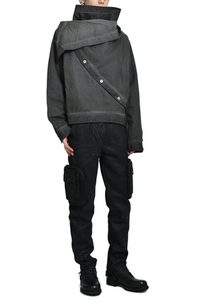 SPRIAL DENIM JACKET / DARK GRAY