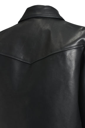 CLASSIC MOTORCYCLE LEATHER JACKET / BLK 