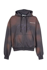 FADE WASH ZIP HOODIE / FADED ASH