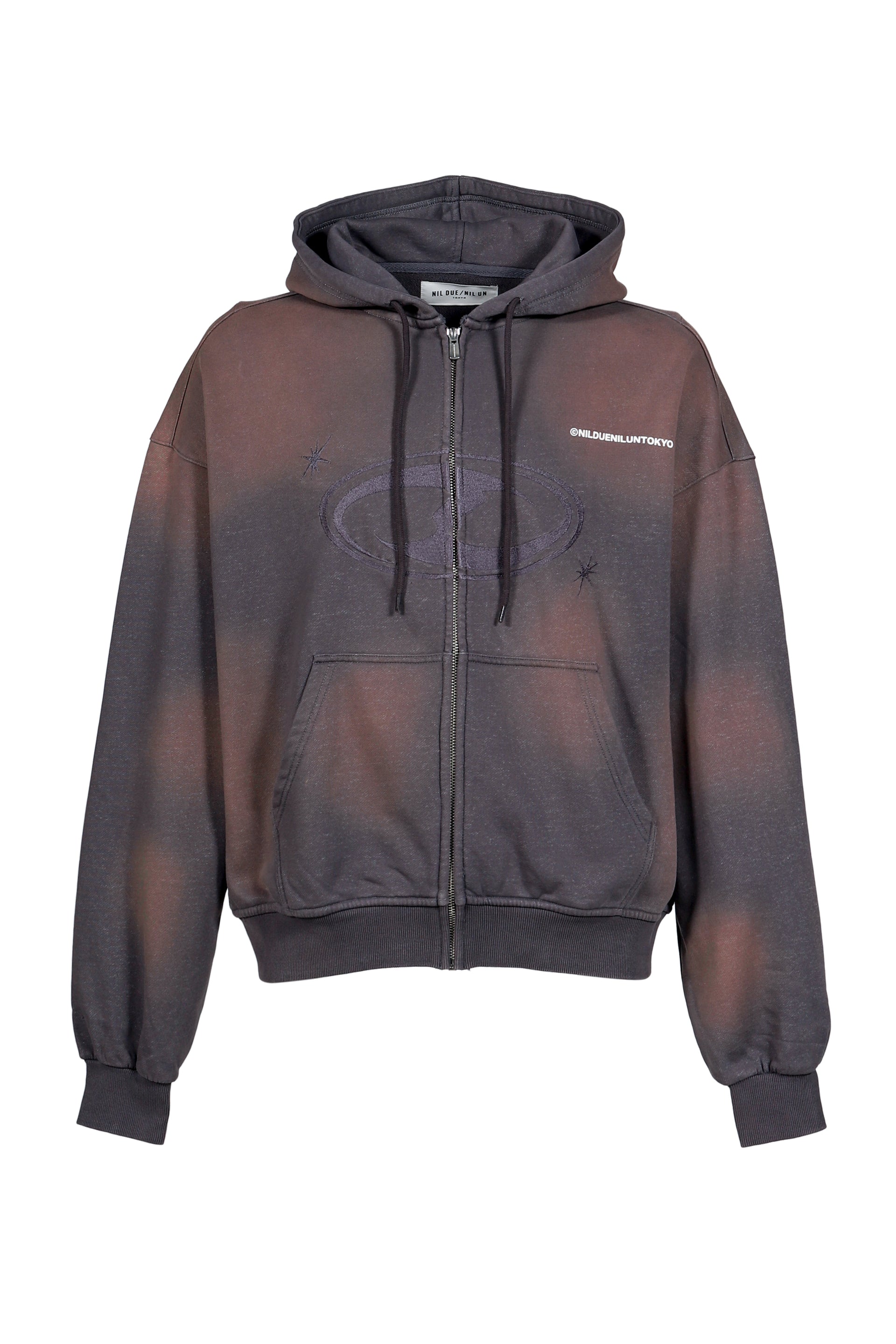 FADE WASH ZIP HOODIE / FADED ASH