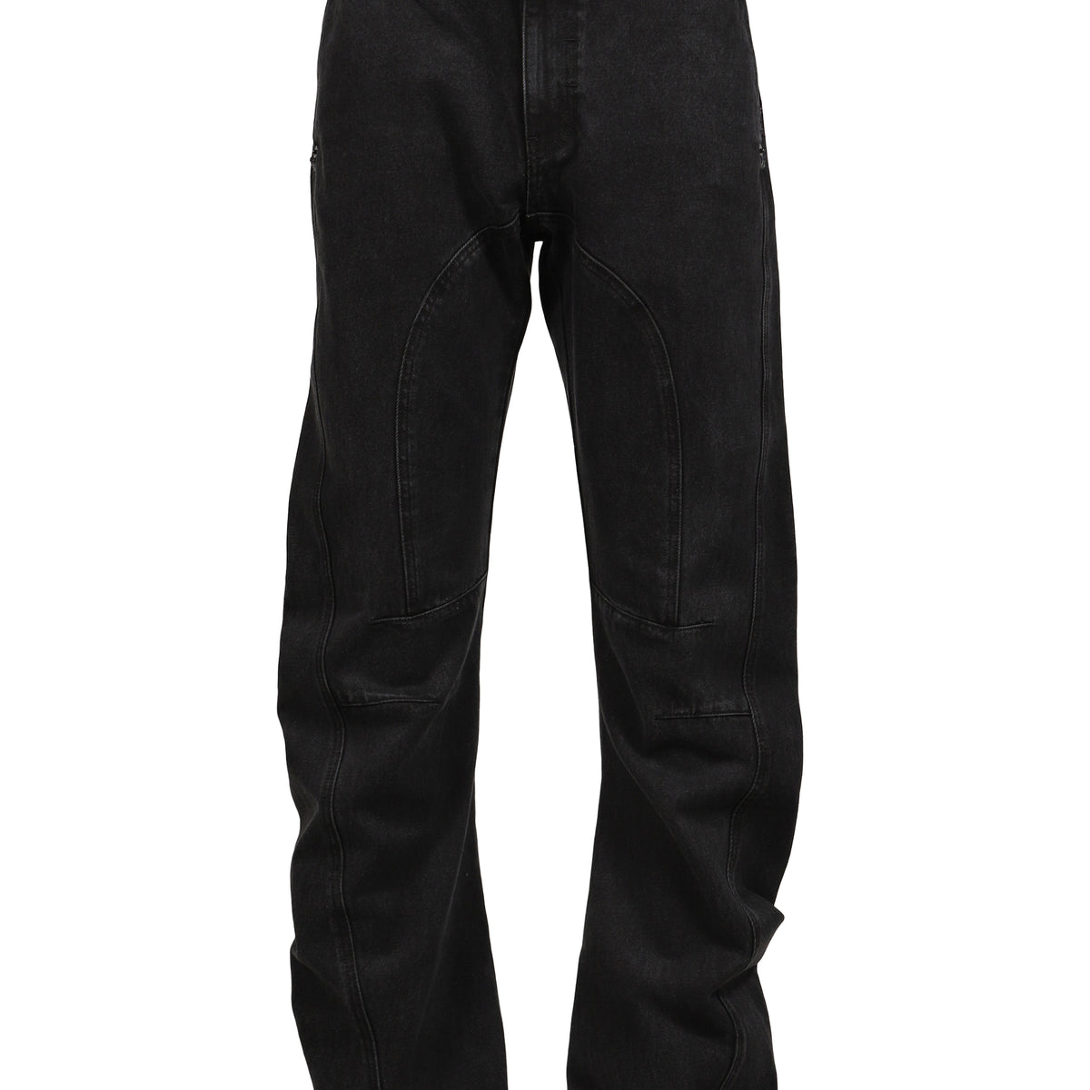 CARNET-ARCHIVE EXCAVATED HUMAN SHELL DENIM PANTS / FILMED BLK - NUBIAN